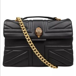 Kurt Geiger London Quilted Black Leather Convertible Bag
